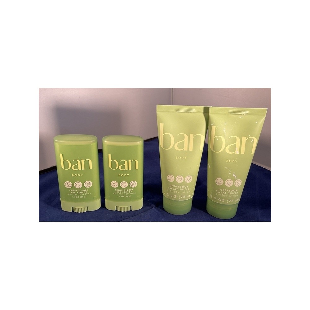 Ban Body Thigh Body Rub Remedy Anti-Friction Stick Underboob Sweat Pk Of 4